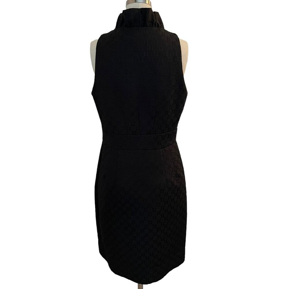 Taylor Black Sleeveless Ruffle Neckline Sheath Dress Women’s Size 6 - Picture 6 of 11